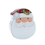 Christmas Storage Tins Assorted - Father Christmas Plaid Hat