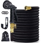 Focusoutdoor 30M 100FT Expandable Stretchy Garden Hose & 10 Function Nozzle