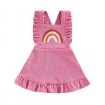 Pink Rainbow Corduroy Ruffle Dress 2-3Y - The Purple Lovey