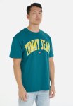 Tommy Hilfiger Tjm Reg Popcolor Varsity Tee Ext - Timeless Teal
