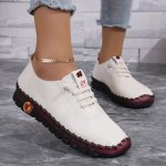 Women's Lace Up Flat Shoes Round Toe Fashion Walking Shoes Non Slip Casual Sneakers