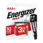 Energizer 4 PK Max 1.5V Alkaline Aaa Batteries E300577503