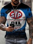 Men's Casual Crew Neck Graphic T-Shirt With Stylish Print Versatile Short Sleeve Tee Street Style
