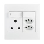 Multi-socket Wall Outlet 16A Switched Socket And Dual Slim 2-PIN Sockets Black White - White
