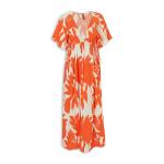 Orange Printed Maxi Dress