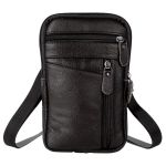 Genuine Leather Waist Bag - Money Belt Crossbody 3 Pockets