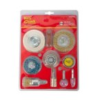 Tork Craft Wire Brush Set 10PC With Hex Shank & Buff Kit For Drills