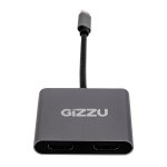 Gizzu 4-IN-1 Type-c To Dual HDMI Hub