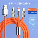3 In 1 Colorful 15W USB Type-c Charger Cable For Iphone type-c micro USB Charger Cable For Iphone & Other Devices