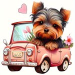 Adorable Driving Puppy Iron-on Transfer Decal - Perfect For Diy T-shirts Canvas Bags & Throw Pillows