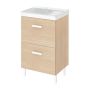 Easy Bathroom Cabinet 2 Drawers Oak W50CMXD40CMXH80CM