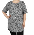 Ladies Printed Flare Tunic - 60 Grn wht