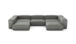 U-shape Sofa - Leather - Light Grey - 377CM X 241CM