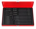 Socket Extension Bar & Adapter Set In Red Metal Storage Case 1 4" 3 8" & 1 2" Drive Extension Tool Kit
