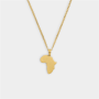 Icom Stainless Steel Gold Plated Africa Pendant