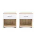 Dualspace Sonama & White Nightstand Set Of 2 MW349