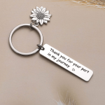 Stainless Steel Keychain Thank You For Your Part In My Journey Sunflower Pendant Keychain Gift For Good Friends Inspirational Ke