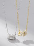 Alexa Cz Round Barrel Necklace 925 Sterling Silver 5.7X0.8.1MM On 45CM Chain - 925 Sterling Silver