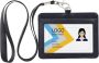 Pu Id Card Holder With Lanyard And Employee Id Card-horizontal Black