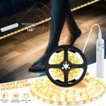 1PC Warm White LED Induction Strip Light For Home Decor - Flexible Glue Back Lamp Lights For Stairs Porch Wardrobe Study Bedroom