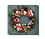 3PLY Lunch Napkins Xmas Wreath 20PCS 33X33CM