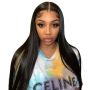 Frontal Glueless Wig Peruvian Hair Straight Full Frontal Wig 20INCH