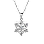 DESTINY Enchanted Snowflake Necklace With Crystals From Swarovski - Silver