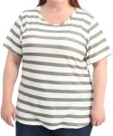 Ladies Stripe Tee - 60 Grn wht