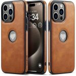 Designed For Iphone 15 14 13 12 Promax X XS Xr 7 Pro Max Case Faux Leather Slim Logo View Classic Luxury Elegant Thin