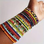 17PCS Bohemian Style Colorful Beads Bracelets Vacation Jewelry For Men And Women