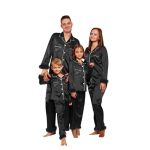 Christmas Pjs For Family Trendy Fashion Women Family Christmas Pajamas Matching Sets 2025 Oversized Casual Silk Satin Xmas Pjs M