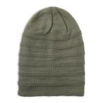 Grey Lined Slouchy Beanie