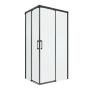 Shower Door Corner Entry Rectangular Remix Black With Clear Glass 70X90X195CM