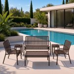 Isabella 6 Piece Patio Set - Olive Green