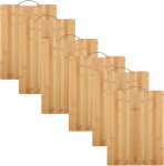 Bamboo Cutting Board Set With Metal Handle 6-PIECE -32X22CM Bamboo Cutting Board