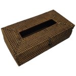 Antique Plaited Rattan Tissue Box Rectangular 14 X 27CM