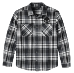 Harley-davidson Shirt Willie G Skull Plaid Black grey