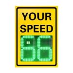 24"X35" LED Speed Radar Sign Solar Powered Speed Limit Display Signs Traffic Sign With Driver Feedback Speed Limit