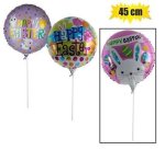 Balloon W stick Air Easter Asstd 45CM