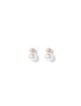 Rose Ball Crystal & Pearl Stud Earrings - 0 Rose Gold