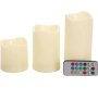 Generic 3PCS Of Battery Operated LED Flameless Candles With Remote Controller White Pack Of 0