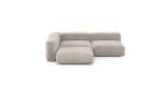 Three Module Corner Sofa - Cord Velours - Platinum - 220CM X 220CM