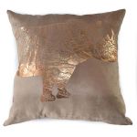 Animal Print Scatter Cushion With Zipper And Inner-gold Foiled Rhino