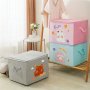 Cute Cartoon Bear Storage Box: Random Printed Durable Non-woven Fabric Perfect For Clothes Bedding And More