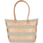 Clicks Straw Beach Bag With Gold Stripe