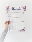 Acrylic Weekly Planner - Peony Flowers - 600MM X 600MM