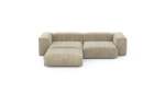 Three Module Chaise Sofa - Cord Velours - Sand - 272CM X 220CM