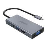 Orico 5 In 1 1 X HDMI 1X USB3.0 1X Vga 1X3.5MM 1X Type C Pd Multifunctional Docking Station Grey Mc U501 P Gy