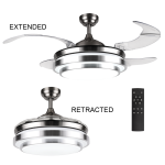Satin Chrome Steel And Acrylic Remote Control With 6 Speed Control Fan