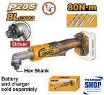 Impact Driver Angle 80NM 20V Cordless 20V Ingco Tool Only CAIRLI2081